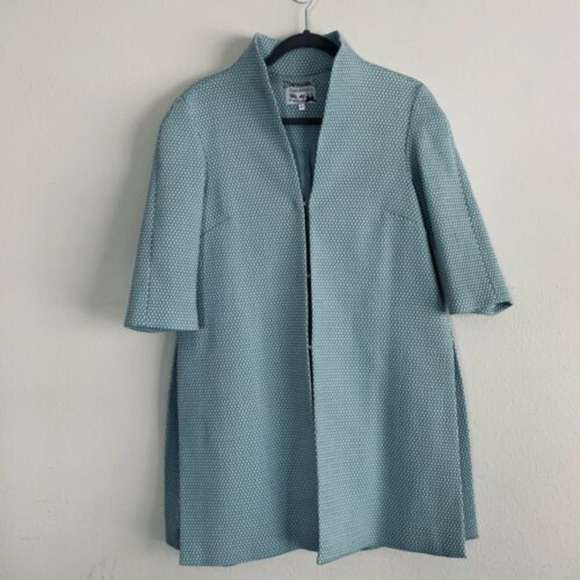 Yoana Baraschi Roman Tile Blue Swing Coat - Picture 3 of 8